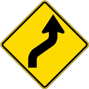 Right Reverse Curve Sign