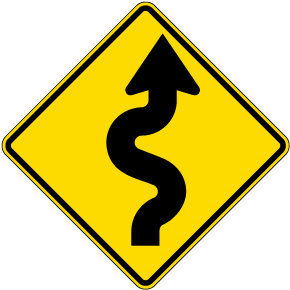 Right Winding Road Sign