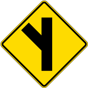 Left Diagonal Side Road Intersection Sign