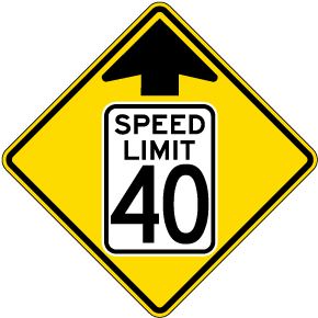 Reduced Speed Limit 40 MPH Sign