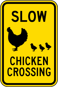 Slow Chicken Crossing Sign
