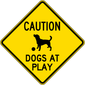Caution Dogs At Play Sign