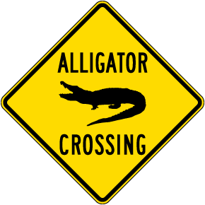 Alligator Crossing Sign