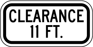 Clearance 11 FT Sign