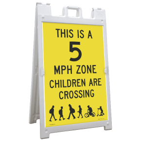 5 MPH Zone Sandwich Board Sign