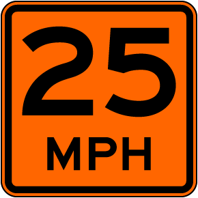 Advisory 25 MPH Sign
