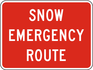 Snow Emergency Route Sign