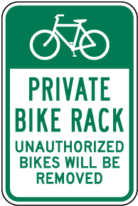 Private Bike Rack Sign