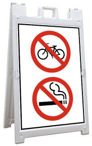 No Bikes No Smoking Sandwich Board Sign