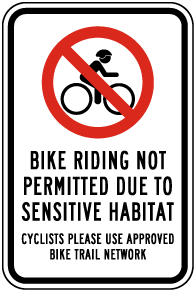Bike Riding Not Permitted Sign