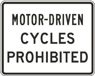 Motor-Driven Cycles Prohibited Sign