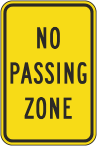 No Passing Zone Sign