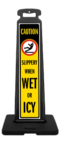Caution Slippery When Wet or Icy Vertical Panel