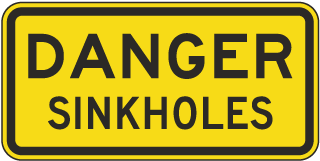 Danger Sinkholes (plaque) Sign