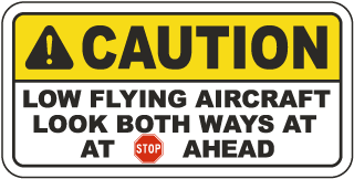 Low Flying Aircraft Look Both Ways Sign