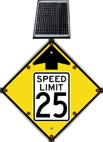 LED Solar Reduced Speed Limit 25 MPH Sign