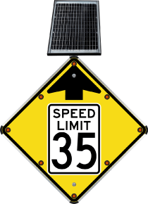 LED Solar Reduced Speed Limit 35 MPH Sign