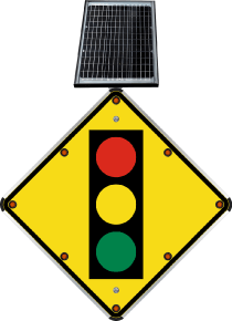 LED Solar Signal Ahead Sign