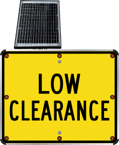 LED Solar Low Clearance Sign