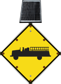 LED Solar Emergency Vehicle Crossing Sign