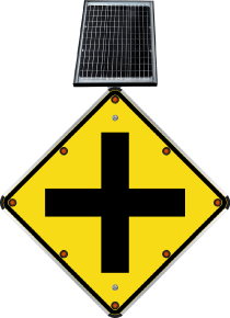 LED Solar Cross Road Intersection Sign
