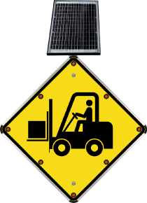 LED Solar Caution Forklift Symbol Sign
