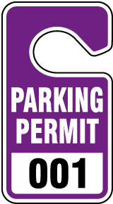 Purple Parking Permit Tags