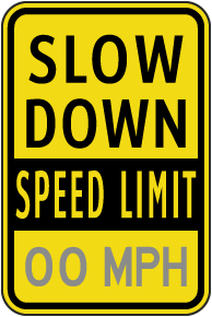 Custom Children Playing Speed Limit Signs with Image