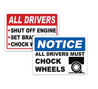 Wheel Chock Signs