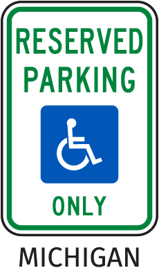 Michigan Accessible Parking Sign