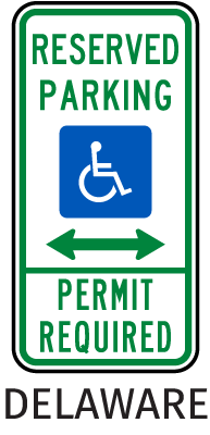 Delaware Accessible Parking Sign