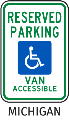 Michigan Accessible Parking Sign