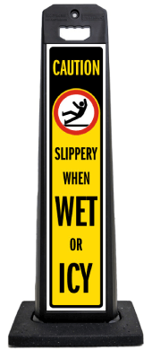 Caution Slippery When Wet or Icy Vertical Panel