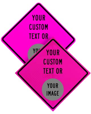 Custom Pink Diamond Traffic Sign