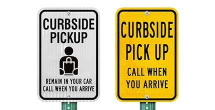 Curbside Pickup Signs