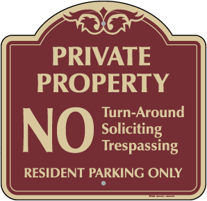 Private Property Resident Parking Only Sign