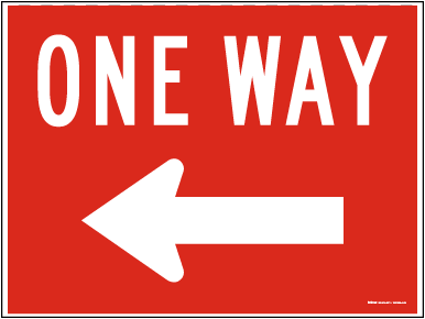 One Way Left Sign