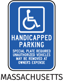 Massachusetts Accessible Parking Sign