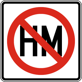 Hazardous Material Prohibited Sign