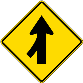 Left Merge Sign