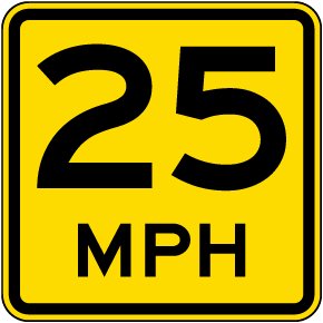 Advisory 25 MPH Sign