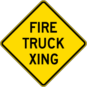 Fire Truck Xing Sign