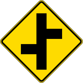 Offset Roads Sign