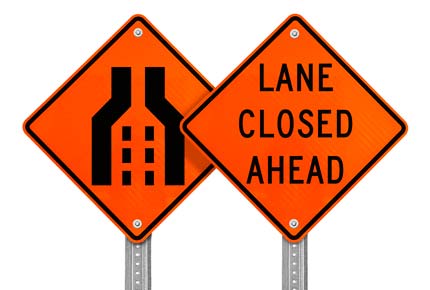 Lane Closed Signs