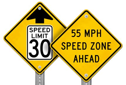 Reduced Speed Warning Signs