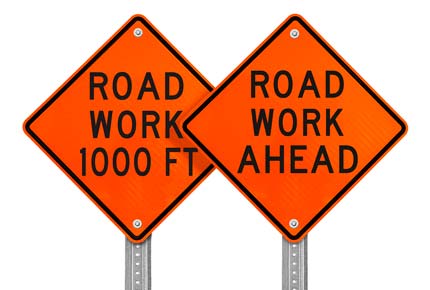 Road Work Ahead Signs