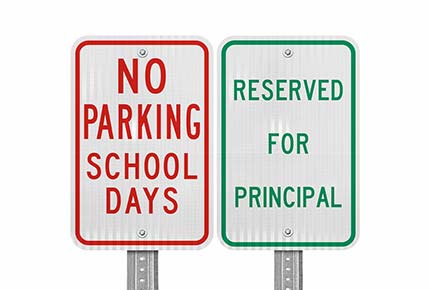 School Parking Lot Signs