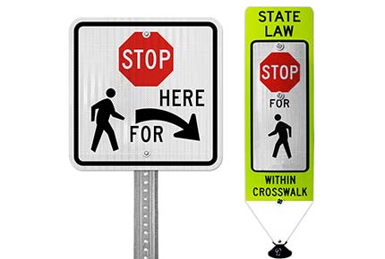 Stop for Pedestrians Signs