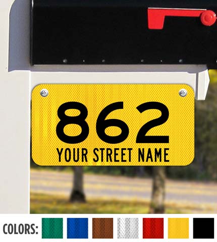 Horizontal 911 Address Sign with Street Name
