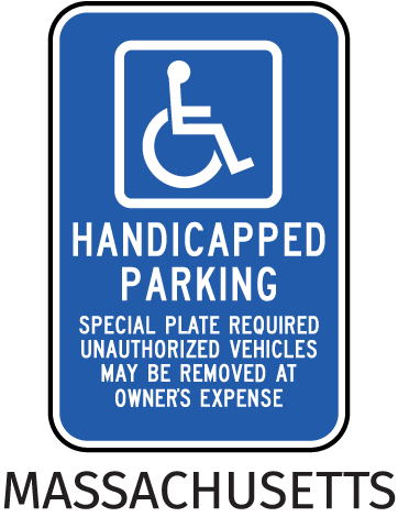 Massachusetts Accessible Parking Sign